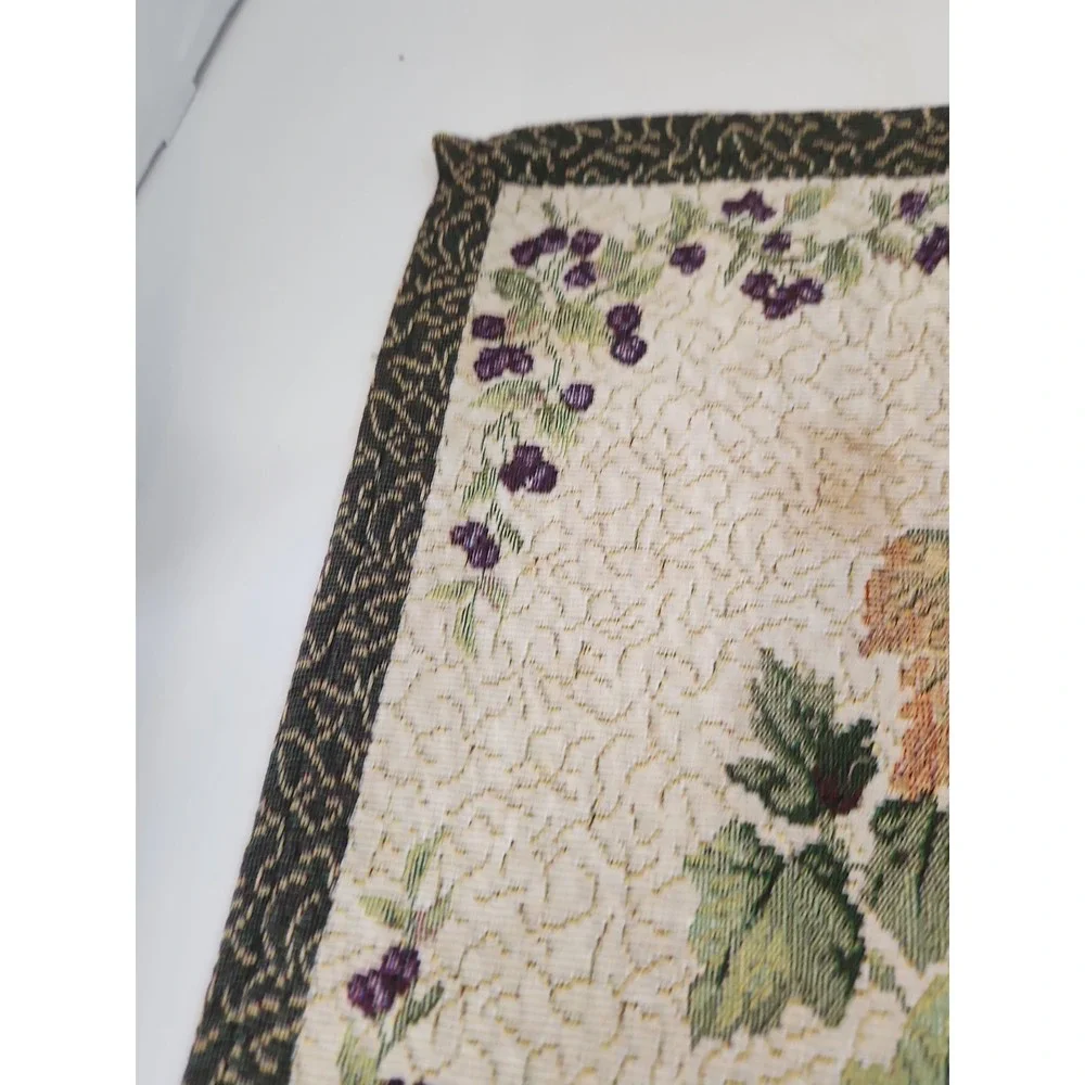 Vtg Tapestry Placemats Set of 6 Fruit Basket Harvest Autumn Cottagecore